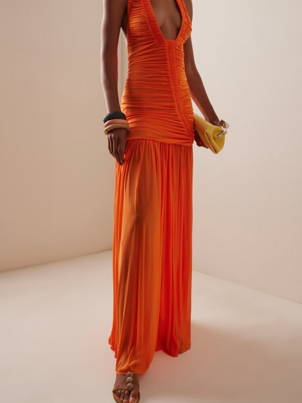Orange Orange Ruched dress